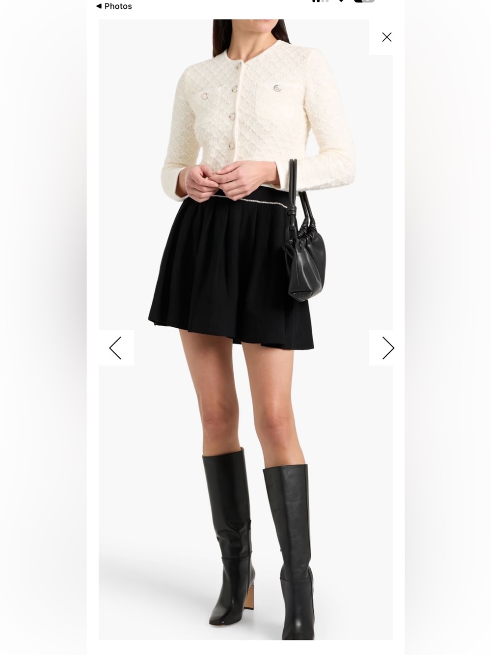 MAJE
Crystal-embellished pleated wool-blend mini skirt